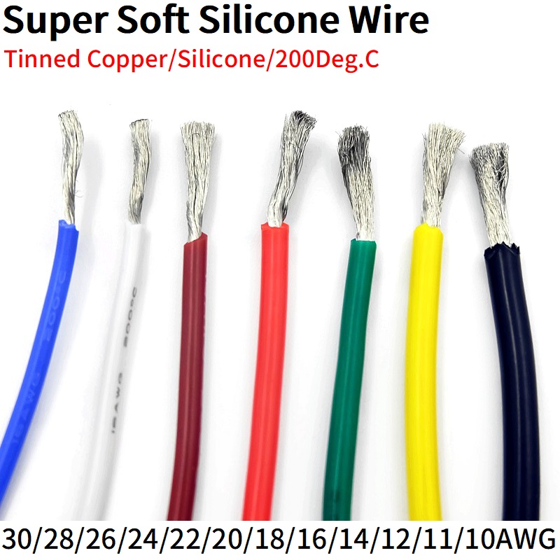 Wire 22 Gauge Copper - Cable de goma de silicona súper