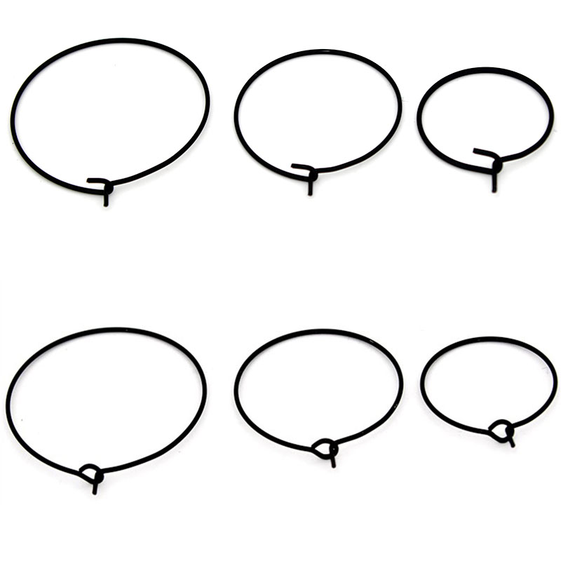 Jewelry Making Earring Supplies - 20 Piezas de Aros Circulares Negros