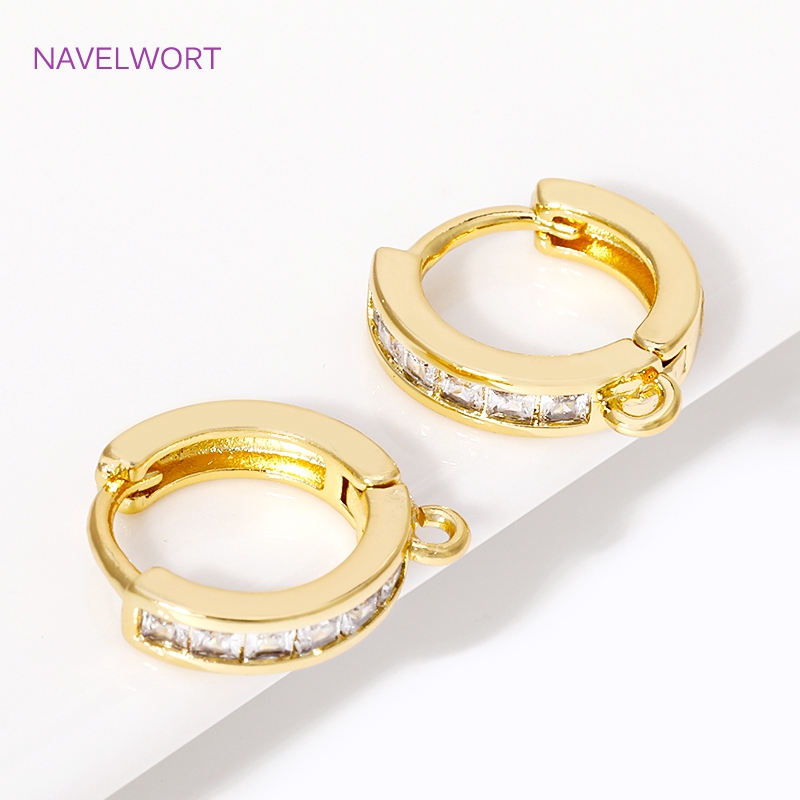 Jewelry Making Earring Supplies - Cierres para pendientes redondos con incrustaciones