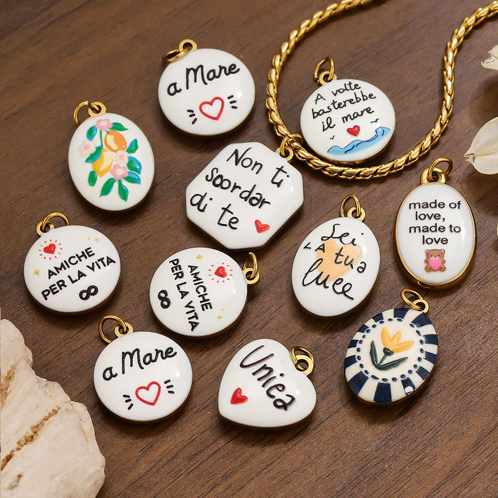 2 piezas de dijes de acero ino - Jewelry Making Quotes reseña y precio