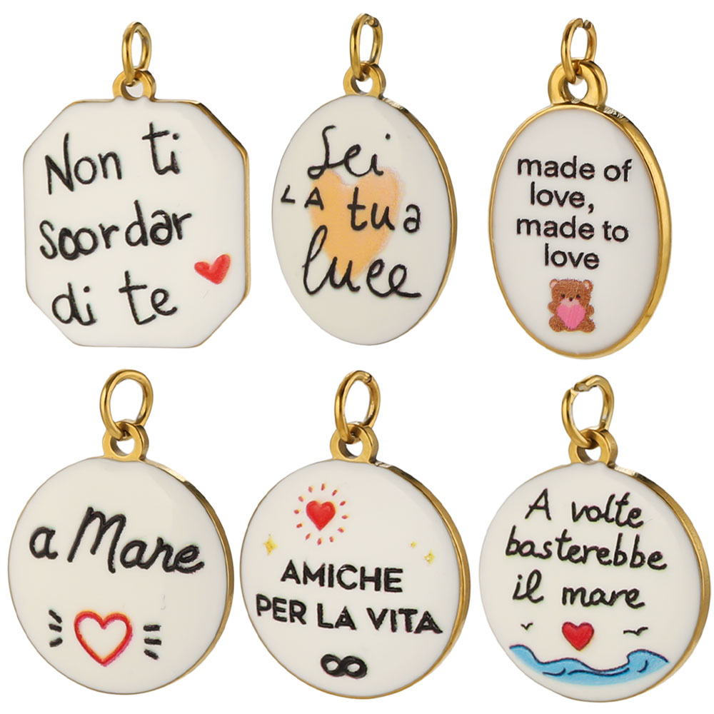 2 piezas de dijes de acero ino - Jewelry Making Quotes reseña y precio