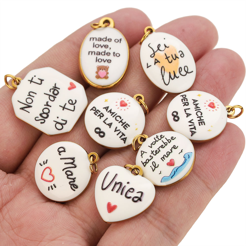 2 piezas de dijes de acero ino - Jewelry Making Quotes reseña y precio