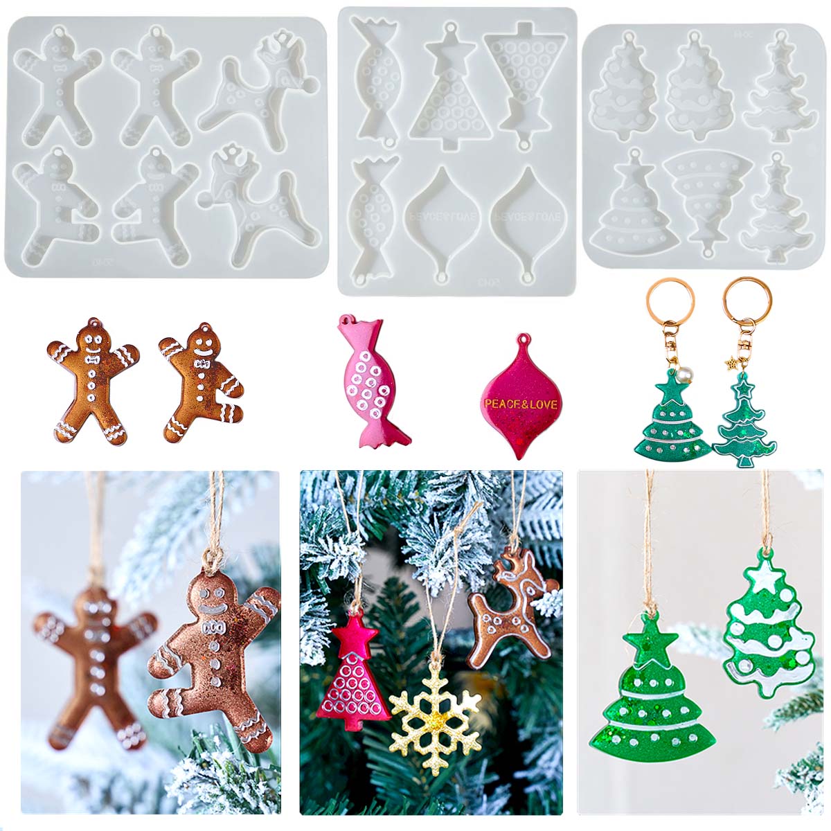 Serie navideña pendientes colg - Jewelry Making Mold reseña y precio