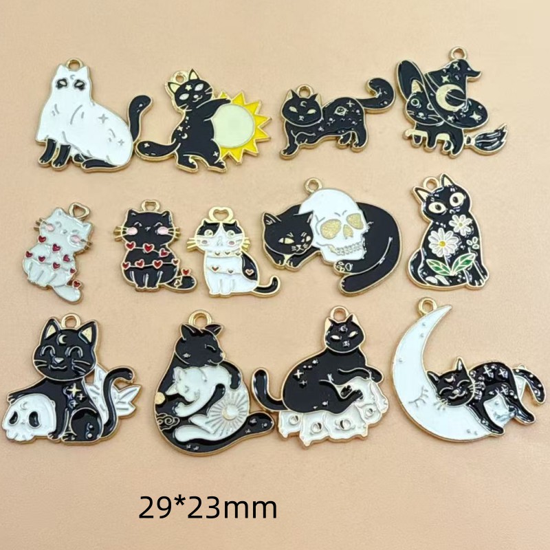 10 piezas de dijes de gato neg - Jewelry Making Brass reseña y precio