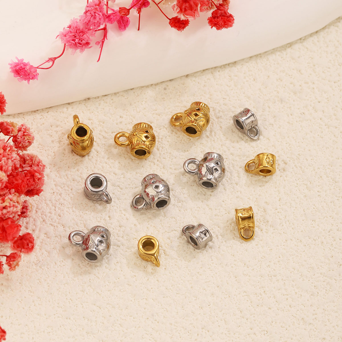 5 piezas de cuentas de acero i - Jewelry Making Supplies Wholesale reseña y precio