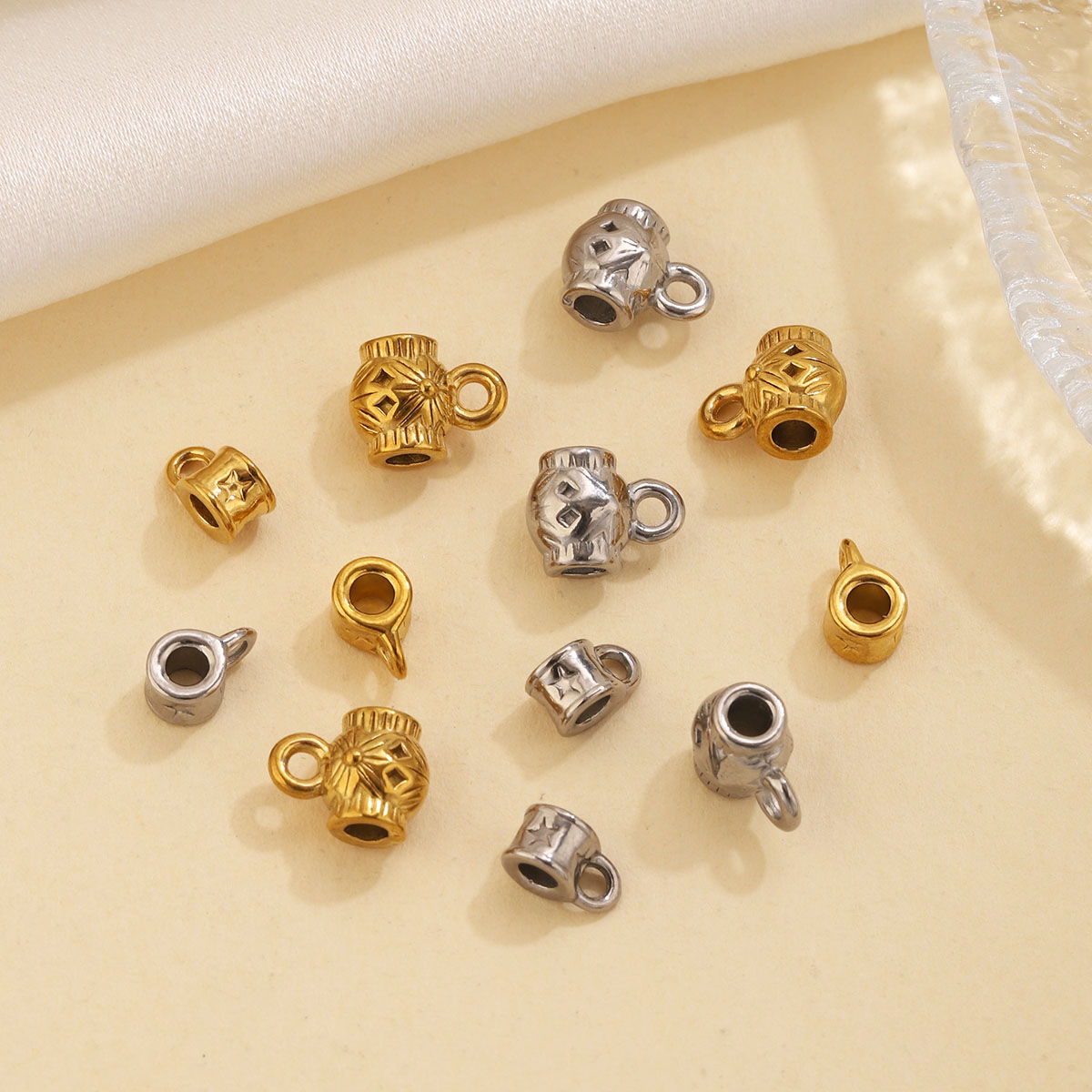 5 piezas de cuentas de acero i - Jewelry Making Supplies Wholesale reseña y precio